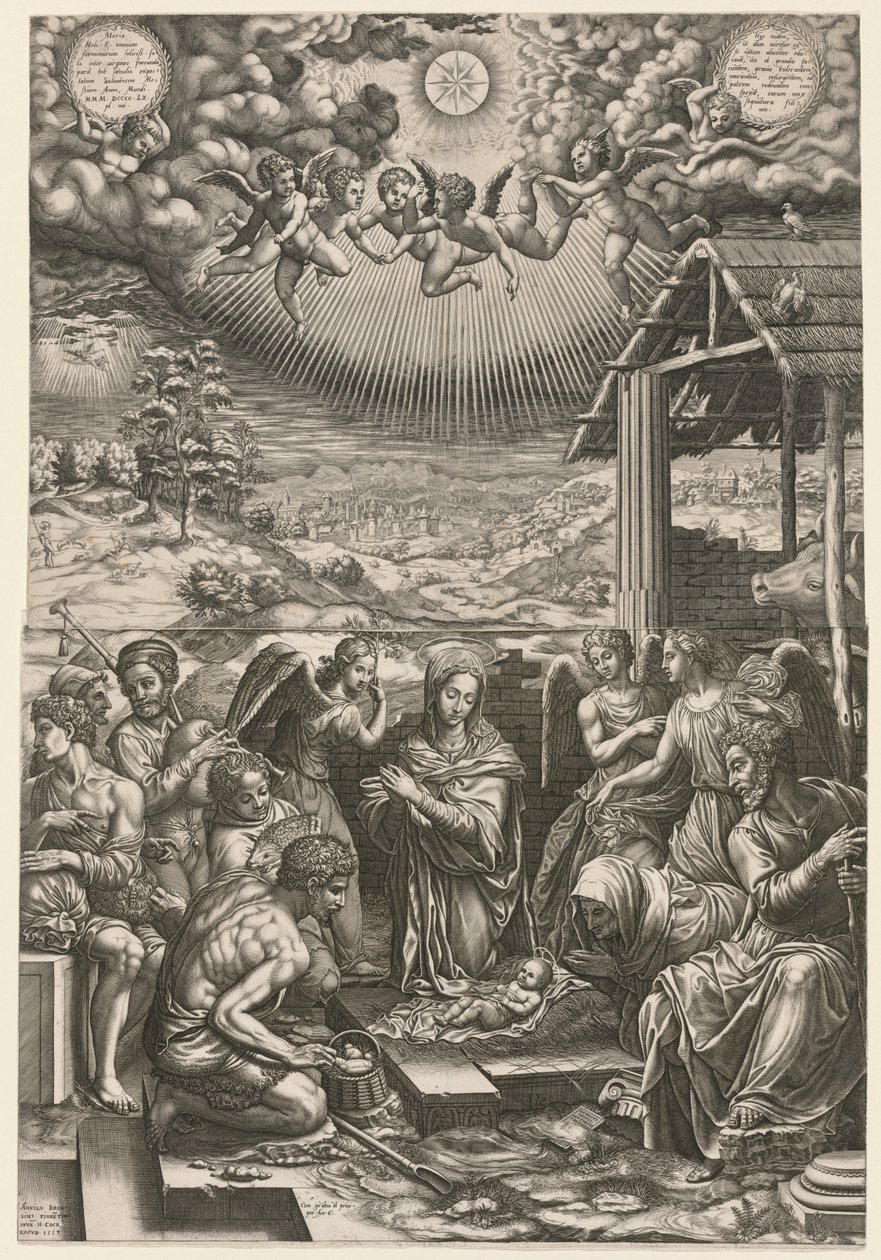 Fødselen, 1553. af Giorgio Ghisi
