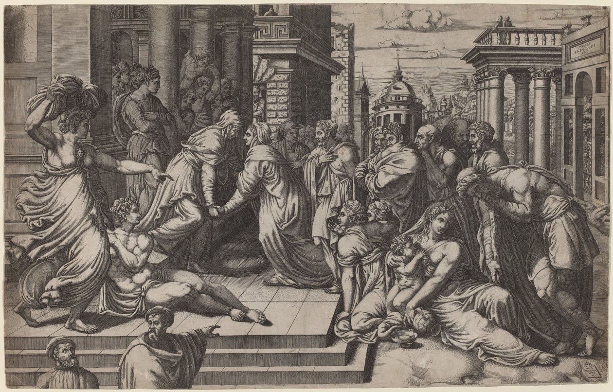 Besøget af Giorgio Ghisi after Francesco Salviati