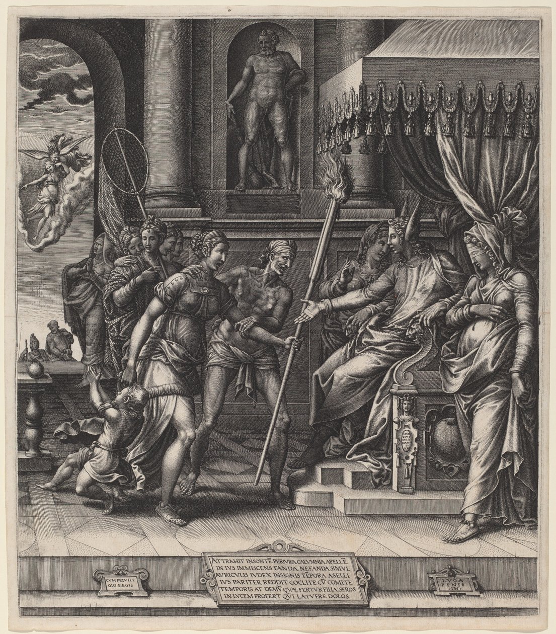 Calumny of Apelles af Giorgio Ghisi after Luca Penni