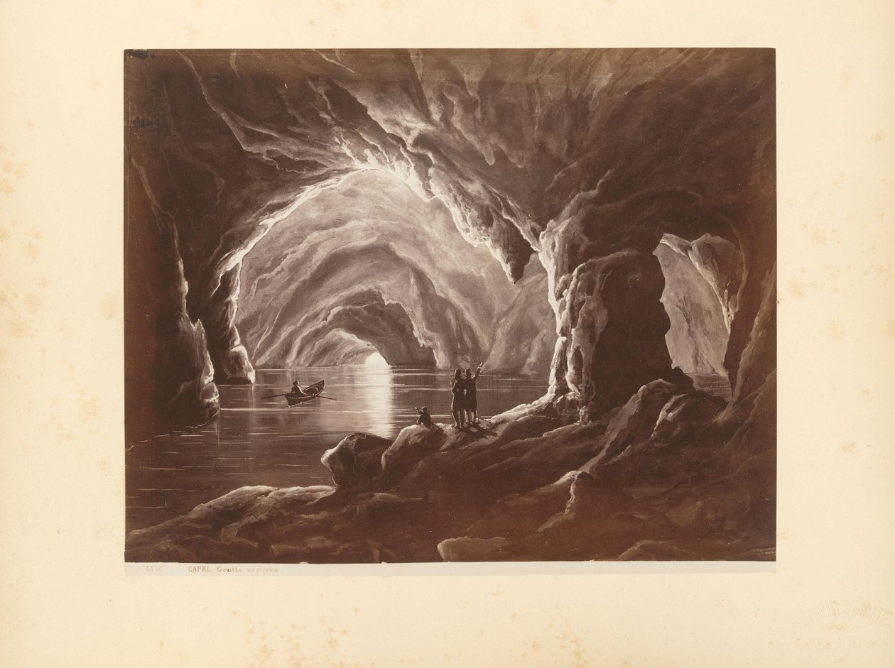 Fotoreproduktion af et tryk af Grotta Azzurra på Capri af Giorgio Sommer