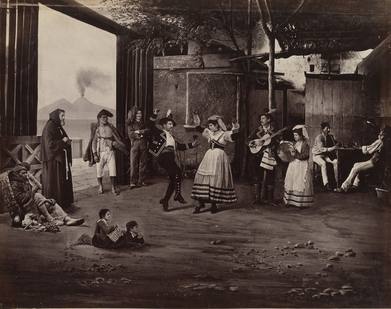 Napoli Tarantella, ca. 1870. af Giorgio Sommer