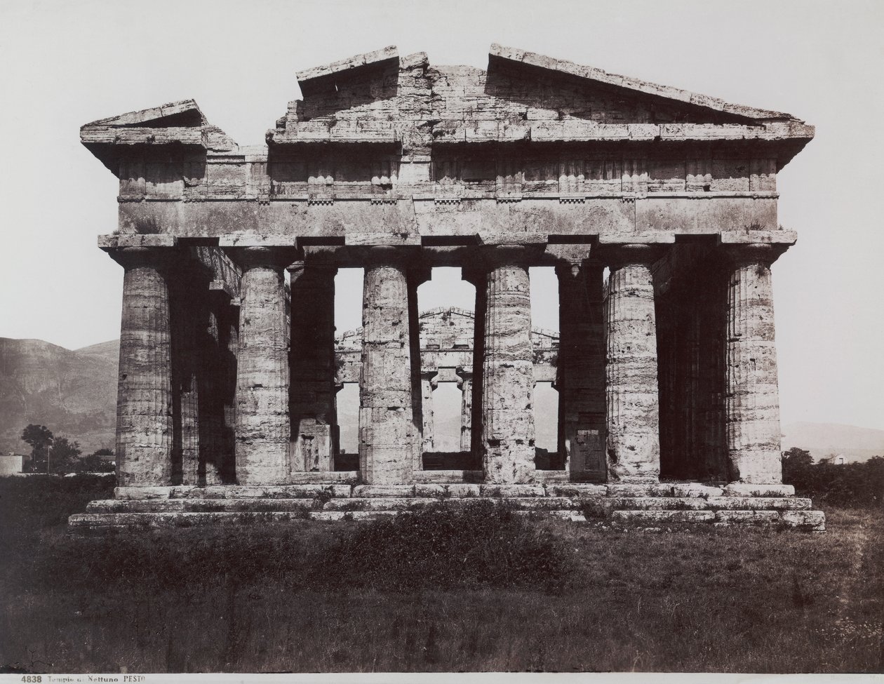 Templet af Neptun eller Poseidon, i Paestum af Giorgio Sommer