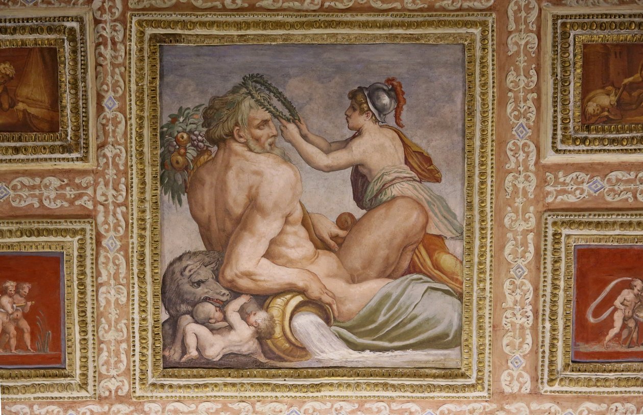 Ceres ammende Triptolemus, detalje af Altoviti loftet, 1553 fresco af Giorgio Vasari