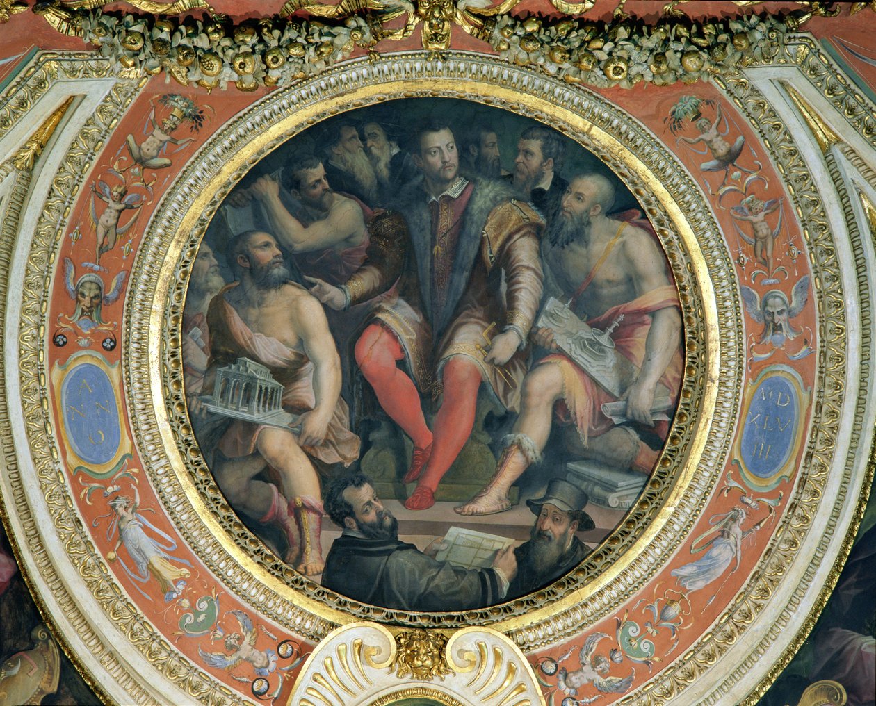 Cosimo I og hans kunstnere, fra Sala di Cosimo I (se også 274607) af Giorgio Vasari