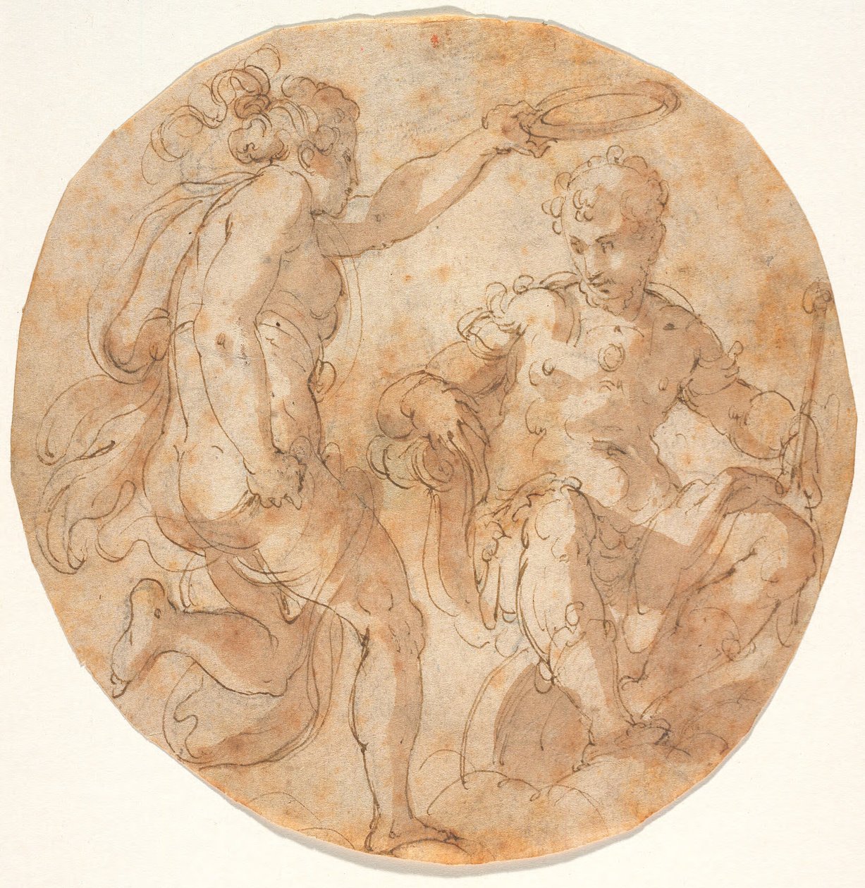 Florentia kronede Cosimo jeg tronede på skyer af Giorgio Vasari