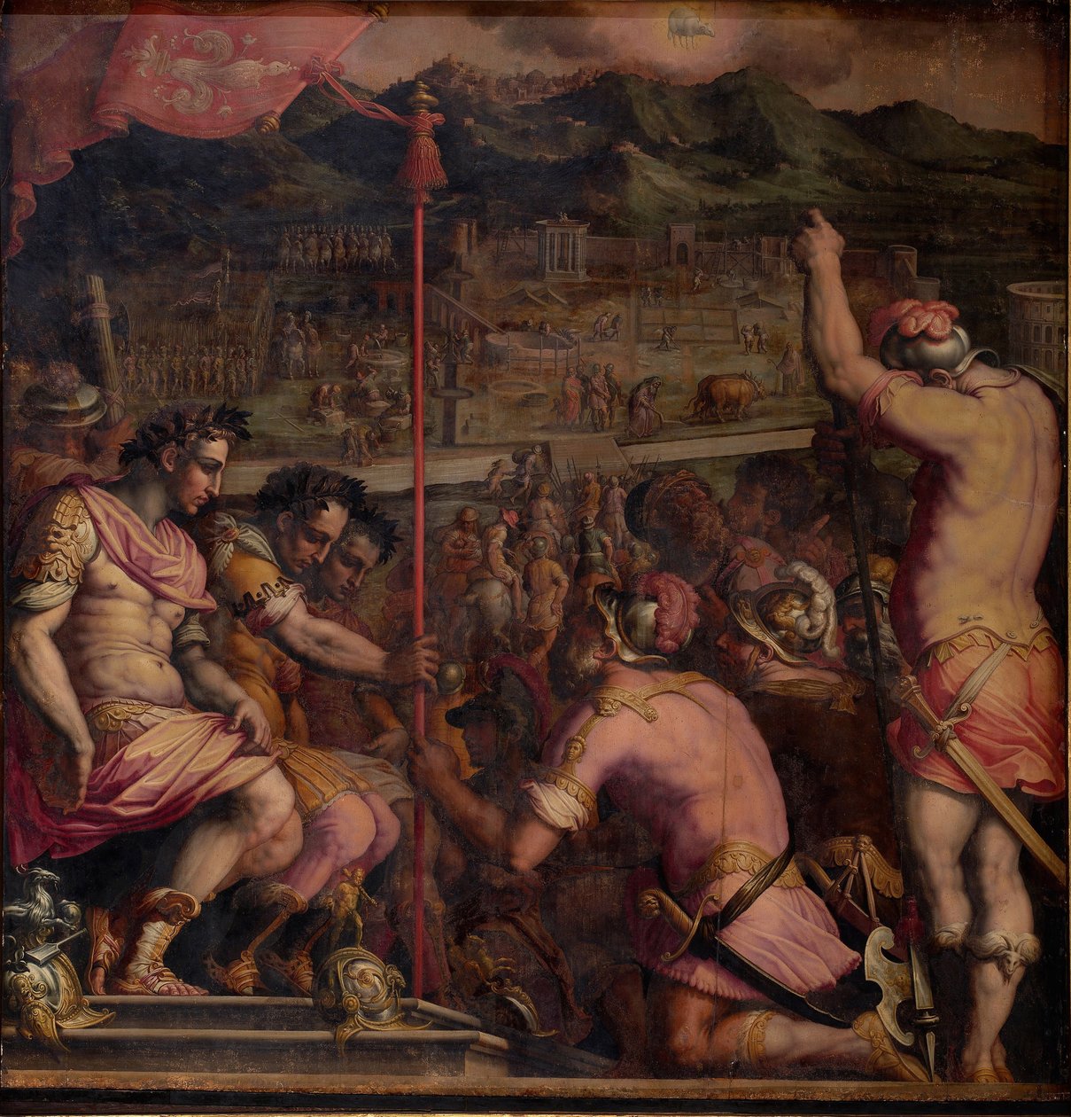 Grundlæggelsen af Florentia, en romersk bosættelse, 1563-1565 af Giorgio Vasari