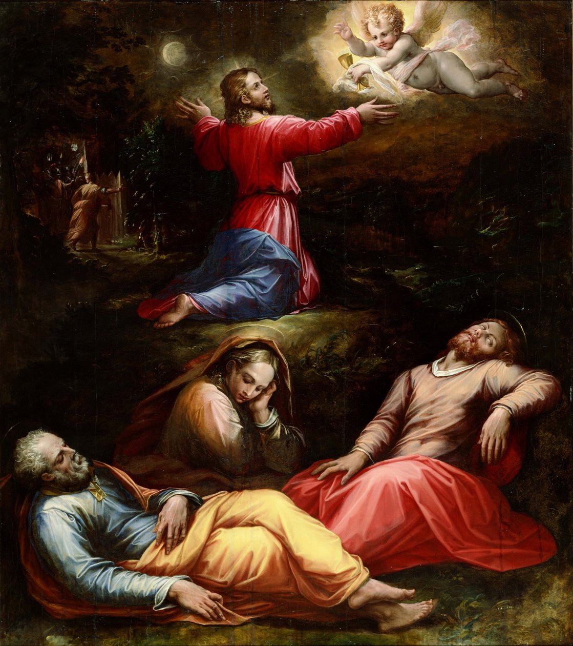 ""Bøn i olivenhaven"" Maleri af Giorgio Vasari (1511-1574) omkring 1570 Nationalmuseet for vestlig kunst, Tokyo, Japan af Giorgio Vasari