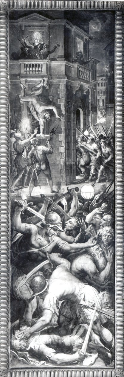 Massakren i Coligny og Huguenotterne, 1573 af Giorgio Vasari