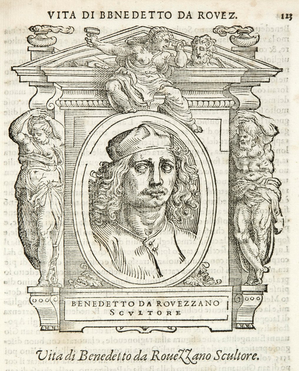 Milano, Biblioteca Braidense, Vite de piv excellent, Giorgio Vasari 1568, Benedetto da Rovezzano af Giorgio Vasari