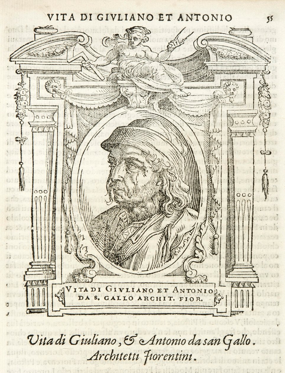 Milano, Biblioteca Braidense, Vite de piv excellent, Giorgio Vasari 1568, Giuliano og Antonio da Sangallo af Giorgio Vasari