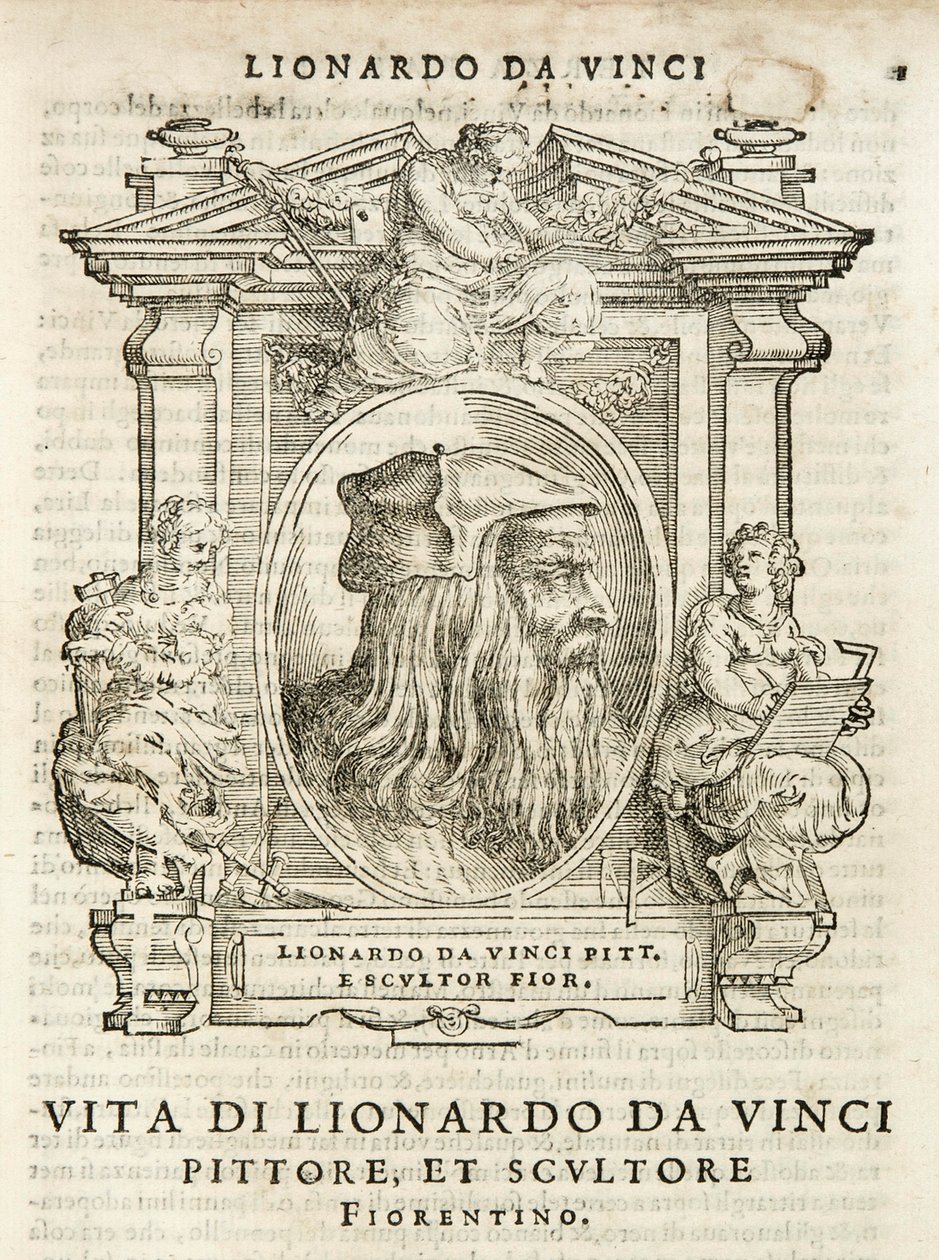 Milano, Biblioteca Braidense, Vite de piv excellent, Giorgio Vasari 1568, Leonardo da Vinci af Giorgio Vasari