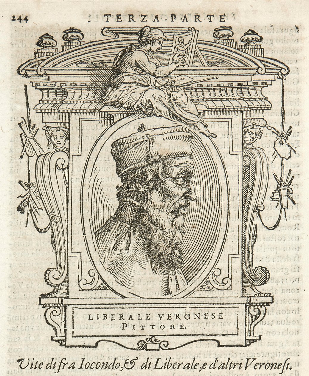 Milano, Biblioteca Braidense, Vite de piv excellent, Giorgio Vasari 1568, Liberal af Jacopo da Verona af Giorgio Vasari