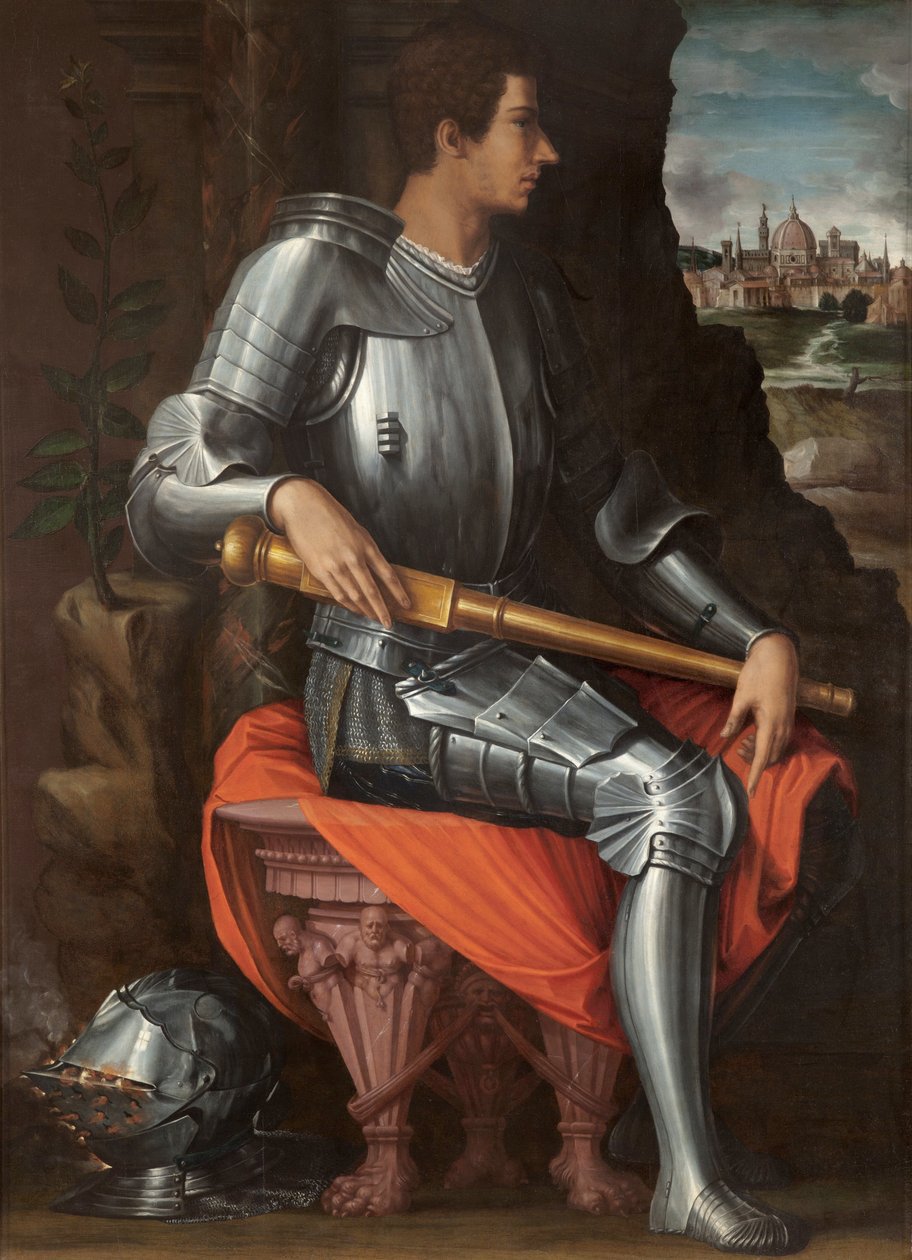 Portræt af Alessandro de Medici (1511-1537) i rustning (Portræt af Alessandro de Medici i rustning) - Maleri af Giorgio Vasari (1511-1574), olie på lærred af Giorgio Vasari