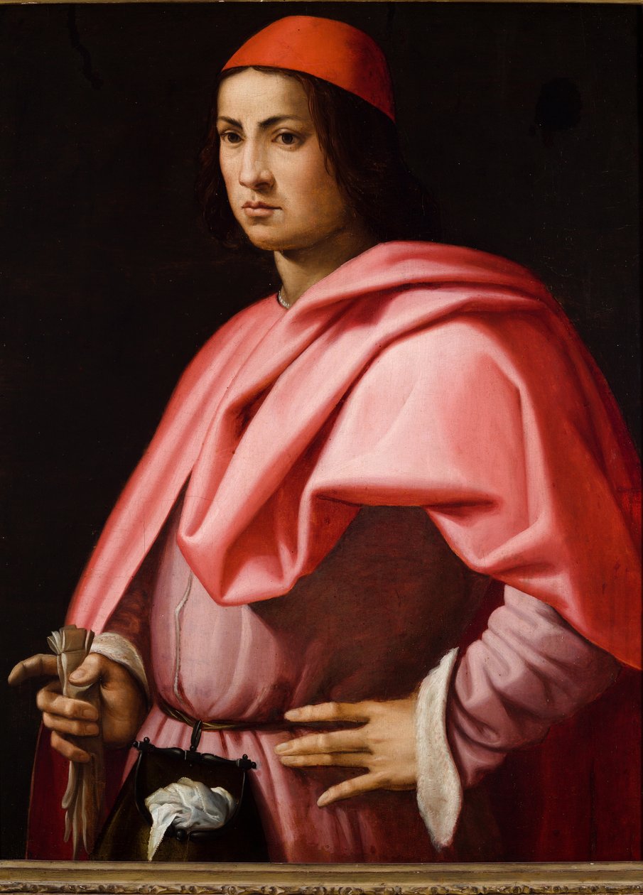 Portræt af en florentinsk herre (olie på bord (olie på poppelplade) af Giorgio Vasari