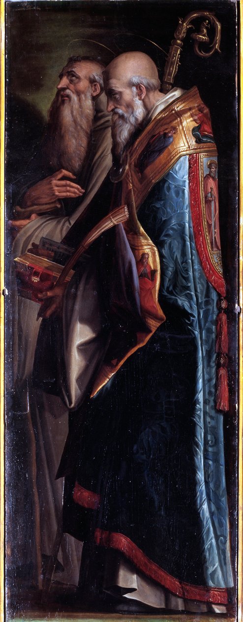 Saints Benedikt og Romualdo (olie på lærred af Giorgio Vasari