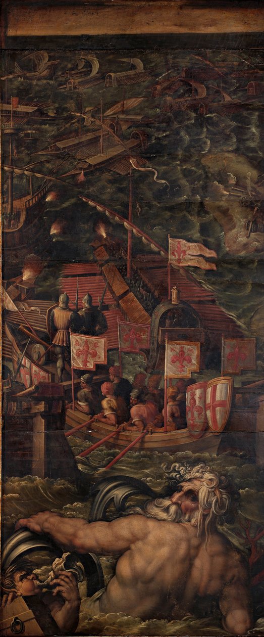 Søslag mellem florentinere og pisanere, 1563-1565 af Giorgio Vasari