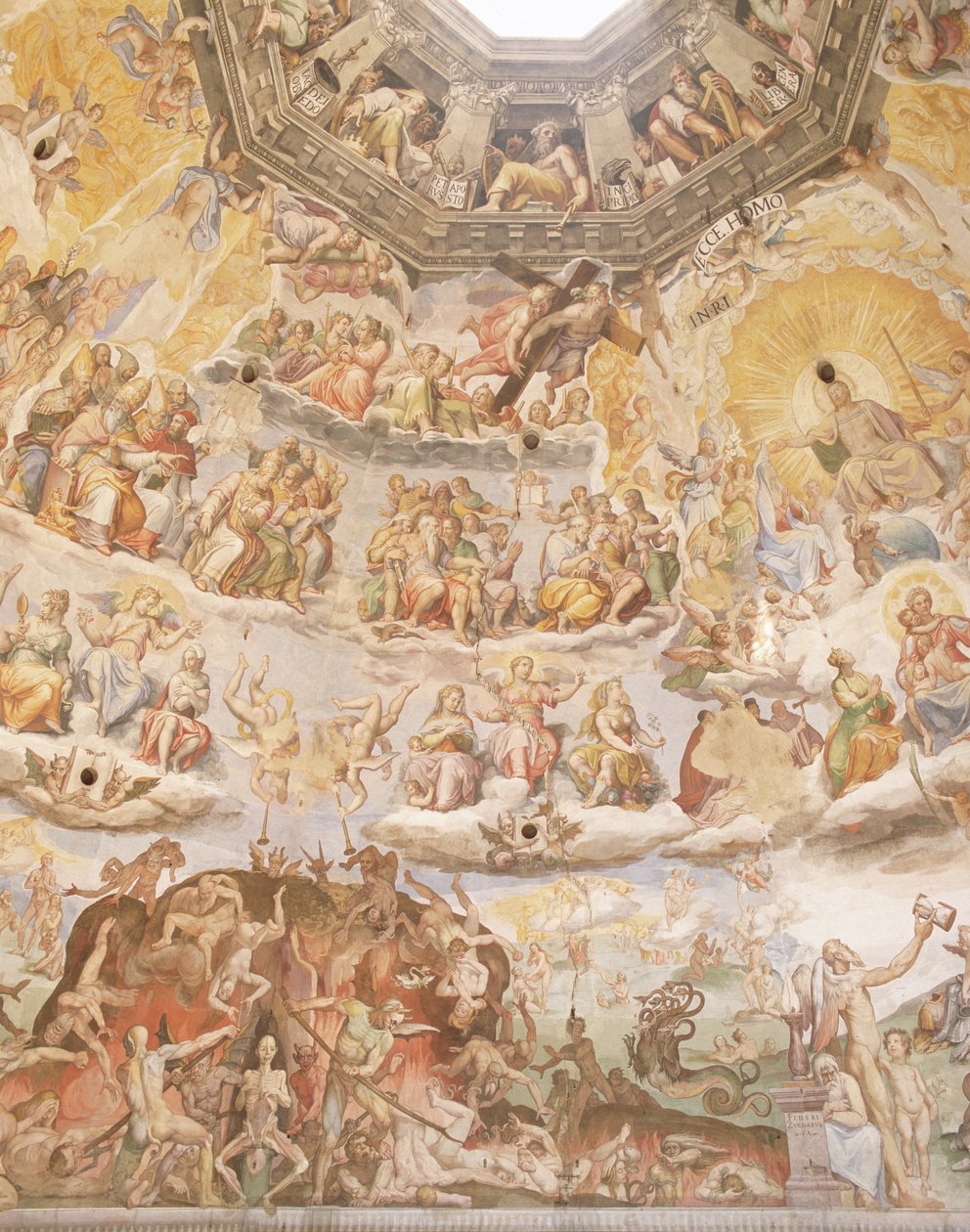 Den sidste dom, detalje fra kuplen på Duomo, 1572-79 af Giorgio Vasari