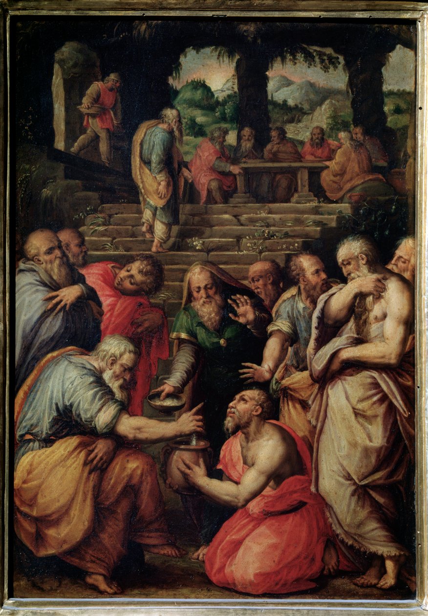 Profeten Elisha - olie på panel, ca. 1566 af Giorgio Vasari