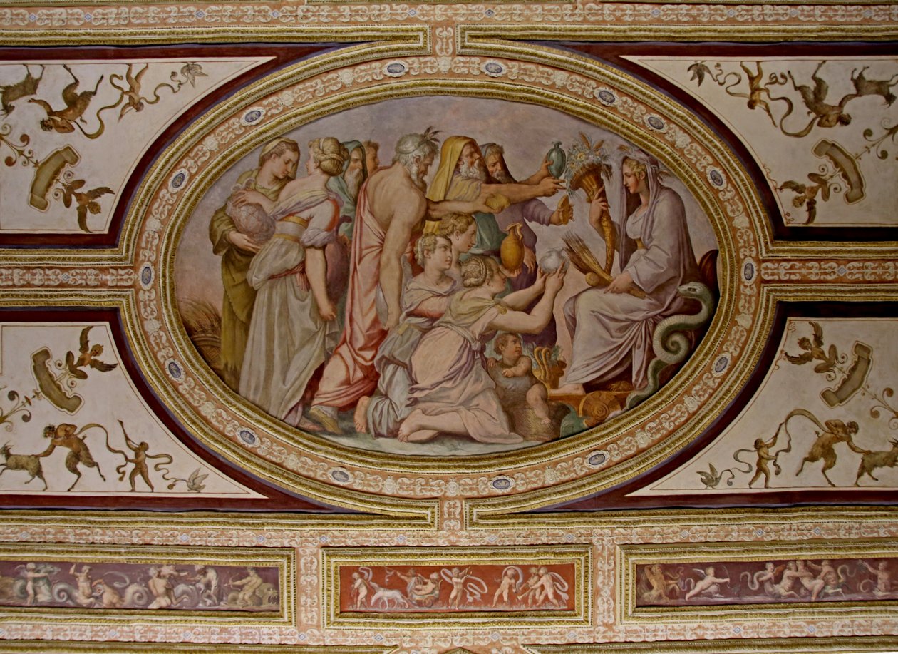 Myten om Ceres, detalje af Altoviti-loftet, fresko fra 1553 af Giorgio Vasari