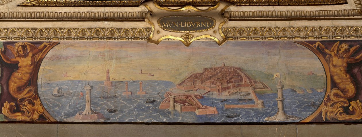Udsigt over Livorno, 1557-1558 af Giorgio Vasari