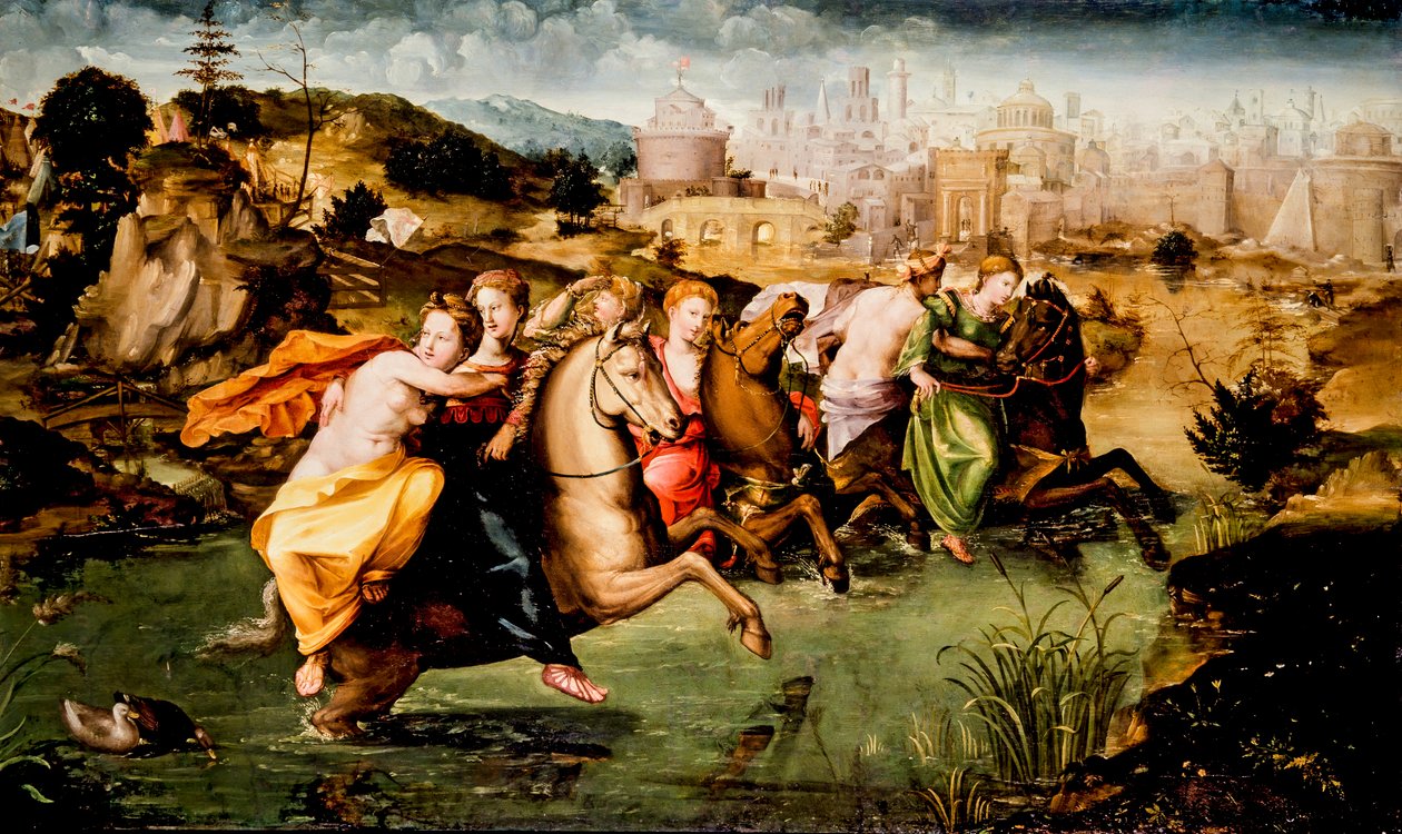At krydse Tiberen (maleri) af Giorgio di (1500 1559) Giovanni
