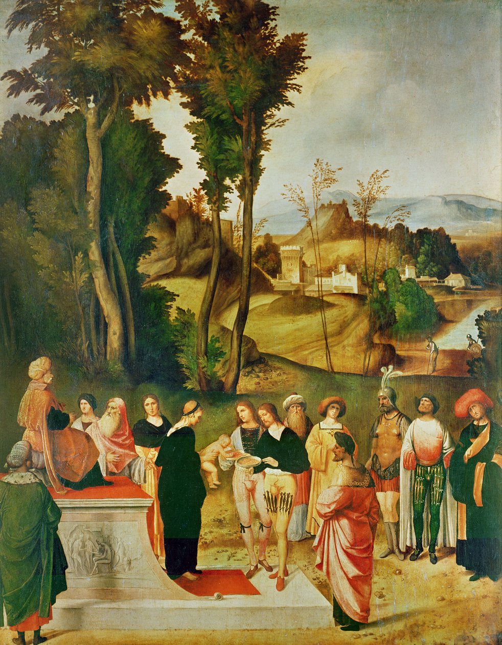 Moses bliver prøvet af Farao, ca. 1502-05 af Giorgione da Castelfranco