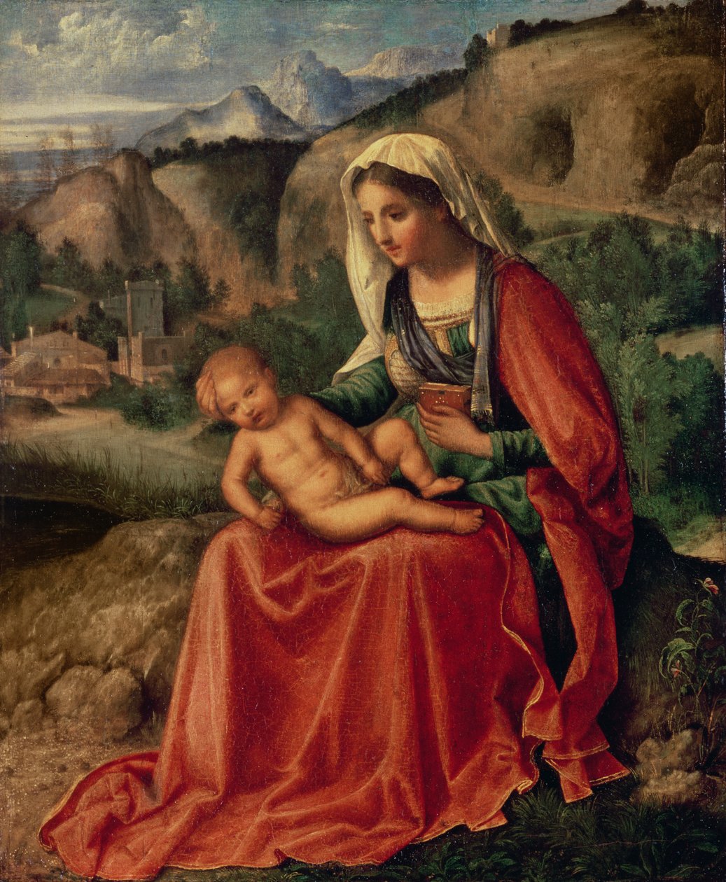 Jomfru og barn i et landskab, ca. 1503 af Giorgione da Castelfranco