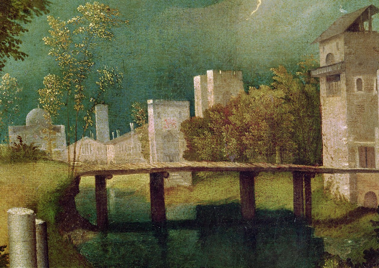 Bylandskab, detalje af The Tempest (detalje af 603) af Giorgione da Castelfranco