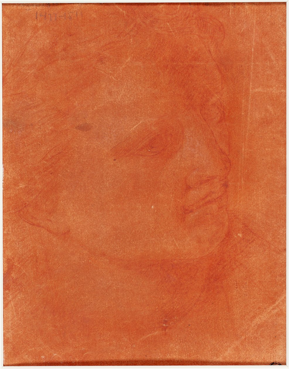 Leder i trekvart-profil (recto); Stående ung mand peger til venstre og skitser af fødder, arm (verso) af Giorgione
