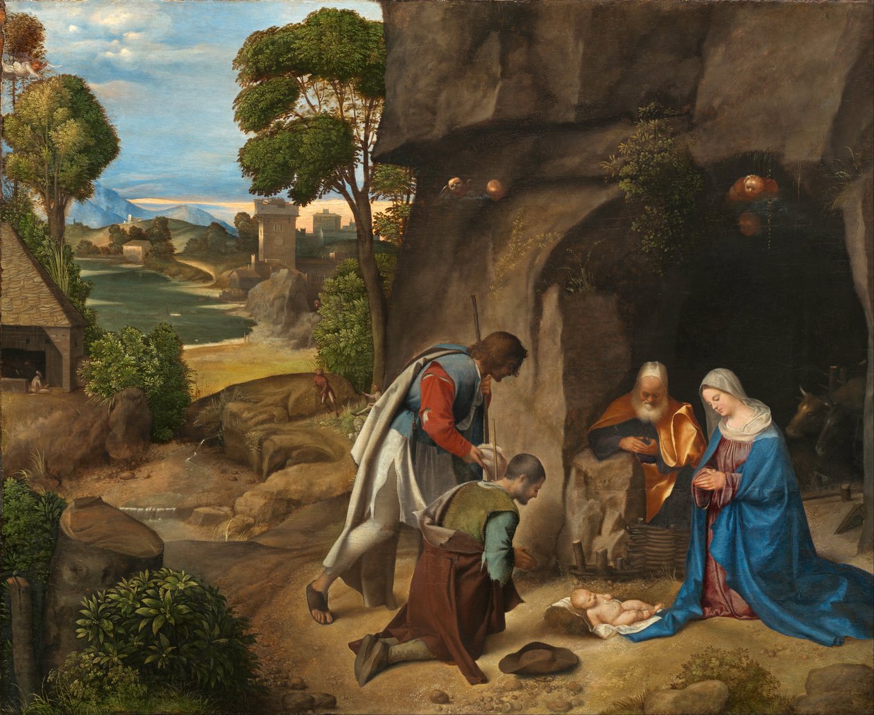 Italiensk: Allendale Hyrdernes Tilbedelse af Giorgione