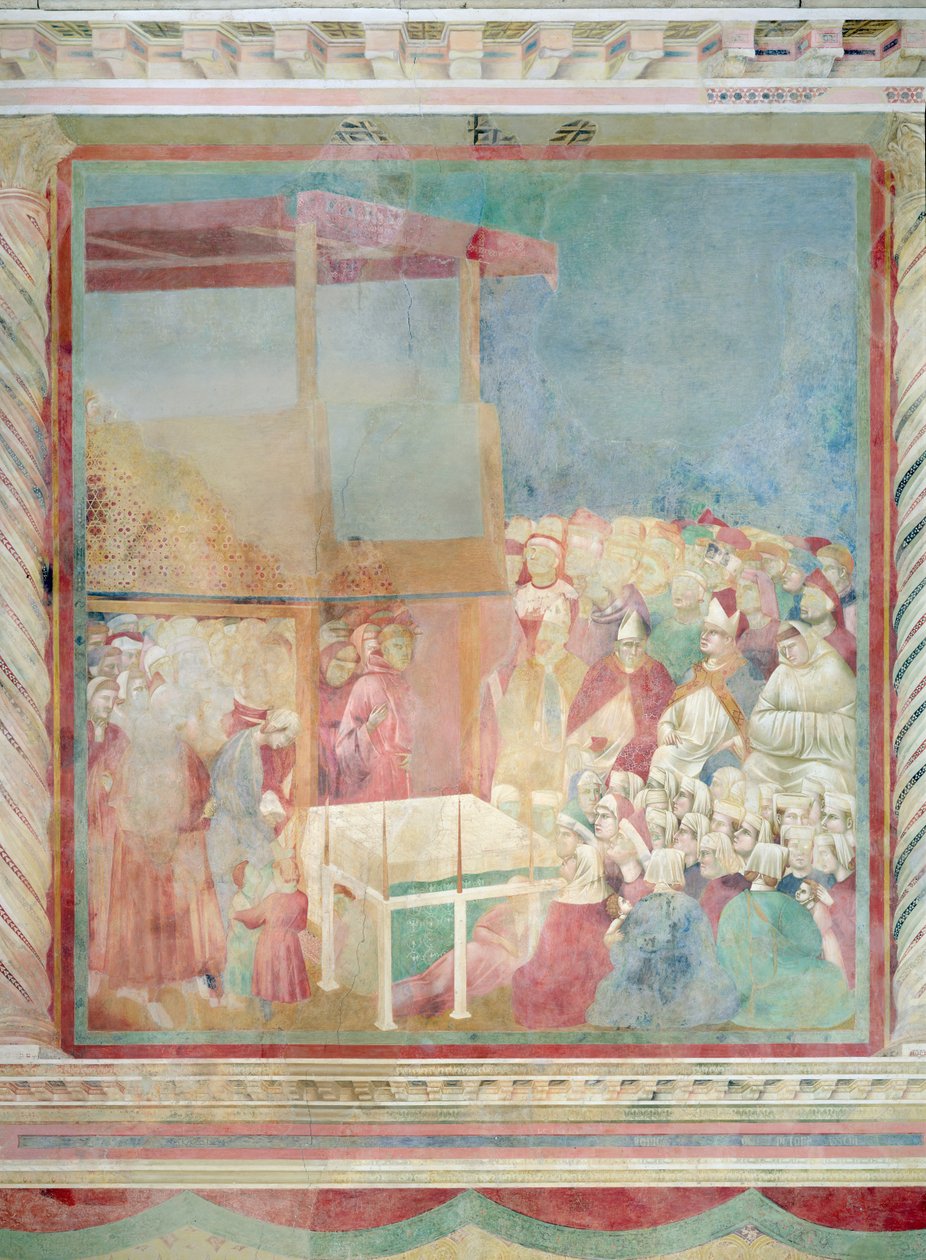 Pave Gregor IX kanonisere St. Frans i 1228, 1297-99 af Giotto di Bondone
