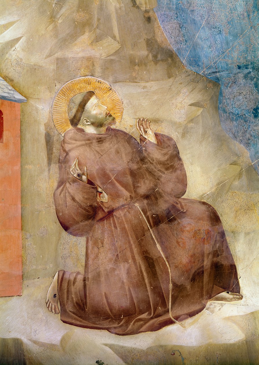 Saint Francis modtager Stigmata, detalje af Saint Francis, ca. 1297-99 (detalje af 62299) af Giotto di Bondone