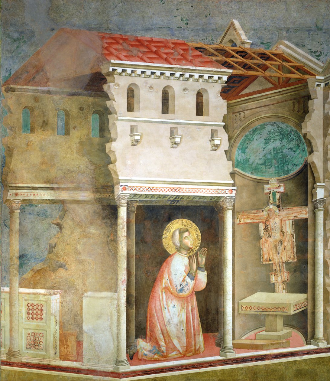 St. Francis beder i San Damiano-kirken, 1297-99 af Giotto di Bondone