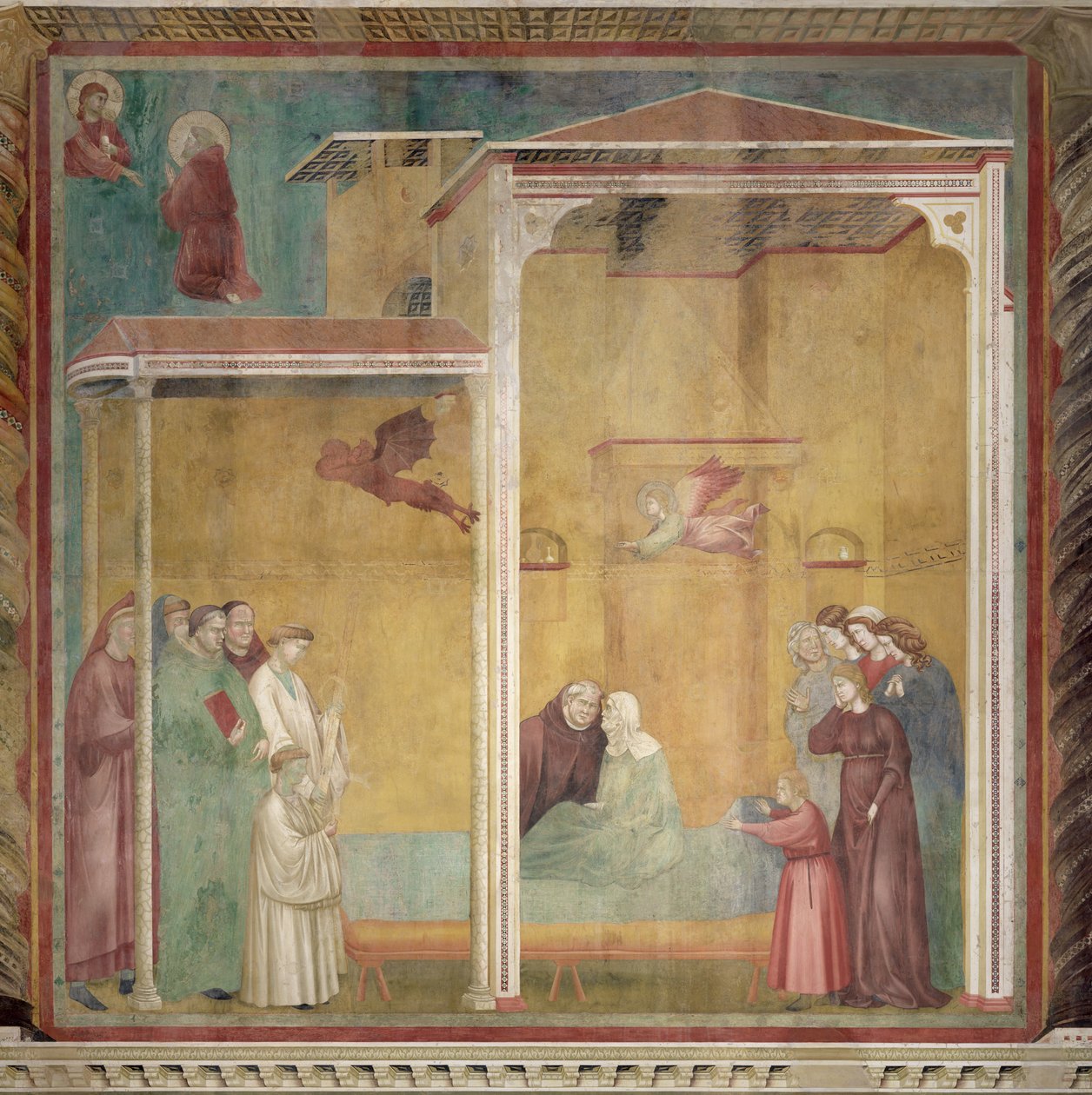 St. Francis genopliver den uforsonede kvinde for at lette hendes bekendelse, 1297-99 af Giotto di Bondone