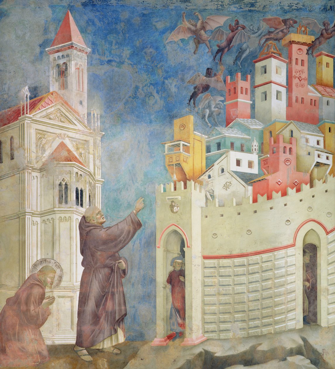 Djævlernes uddrivelse fra Arezzo, 1297-99 af Giotto di Bondone