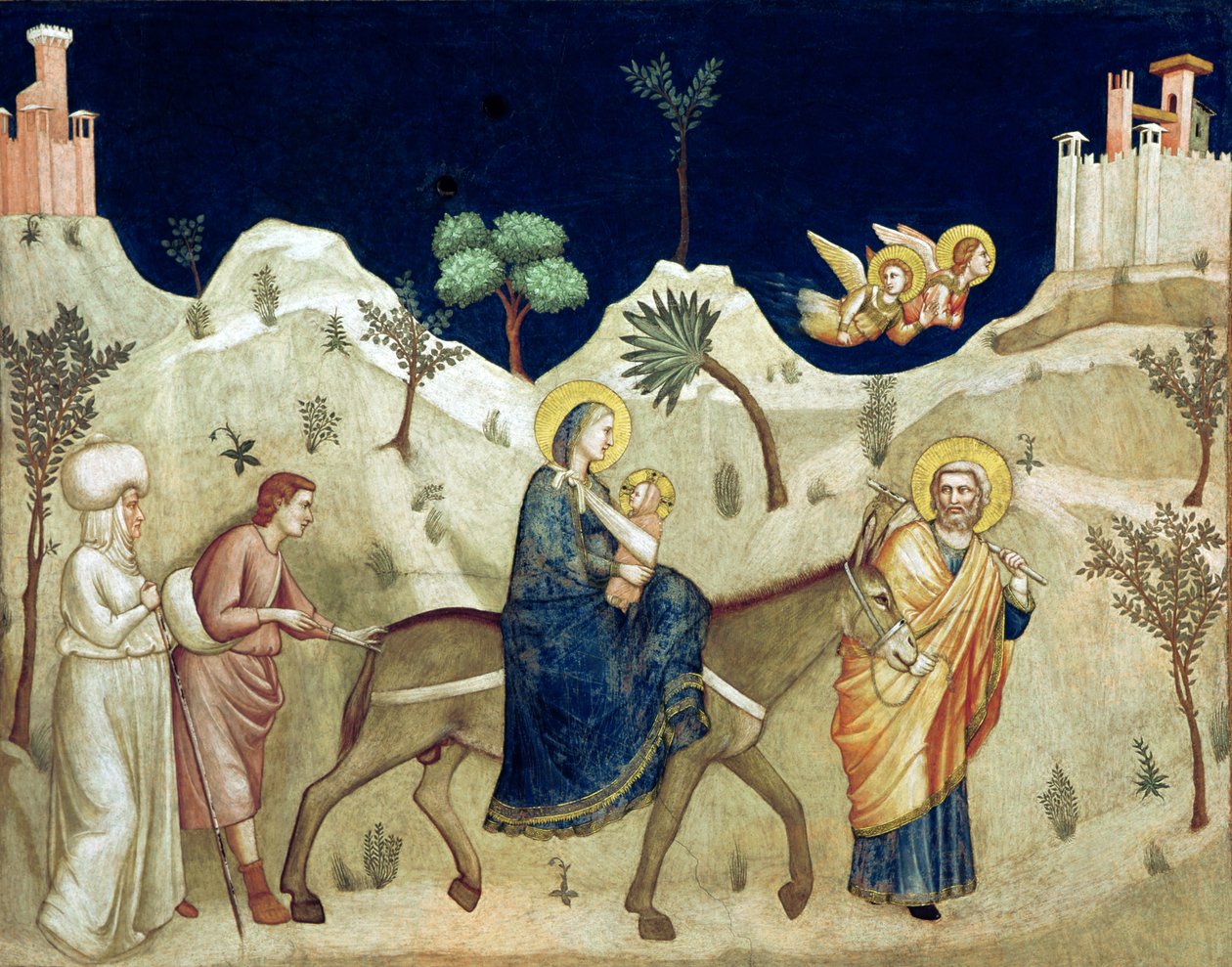 Flugten til Egypten af Giotto di Bondone