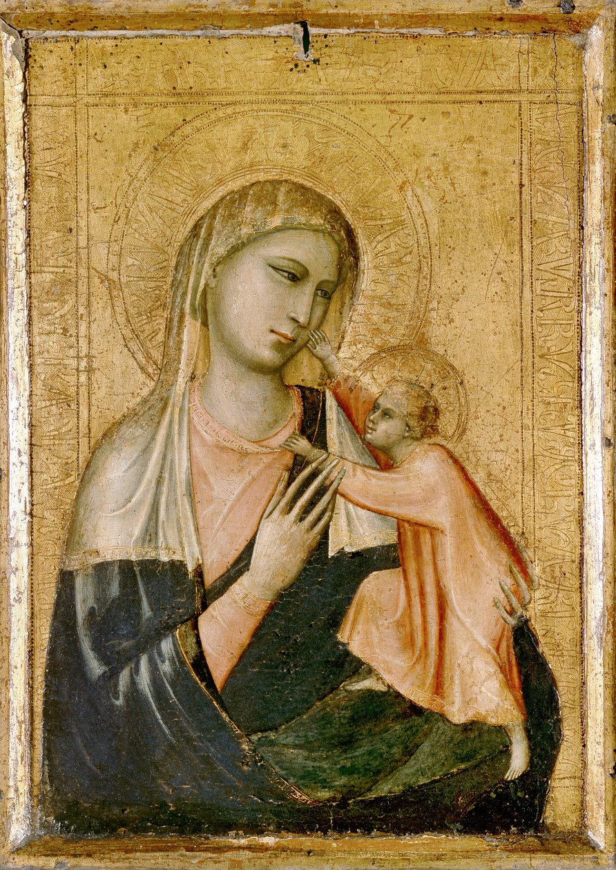 Jomfruen og barnet, 13. århundrede (tempera på panel) af Giotto di Bondone