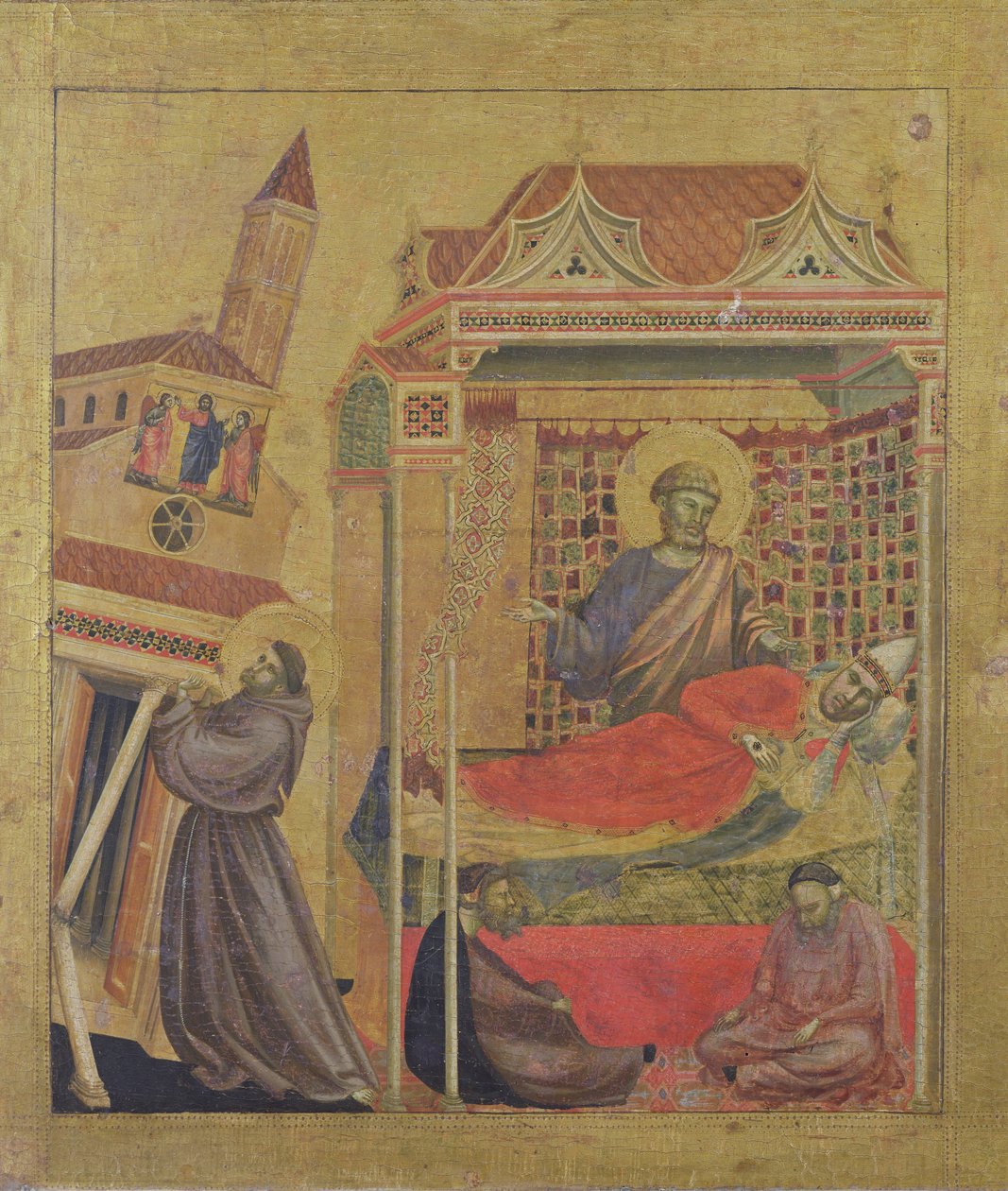 The Vision of Pope Innocent III, ca. 1295-1300 (tempera på panel) af Giotto di Bondone