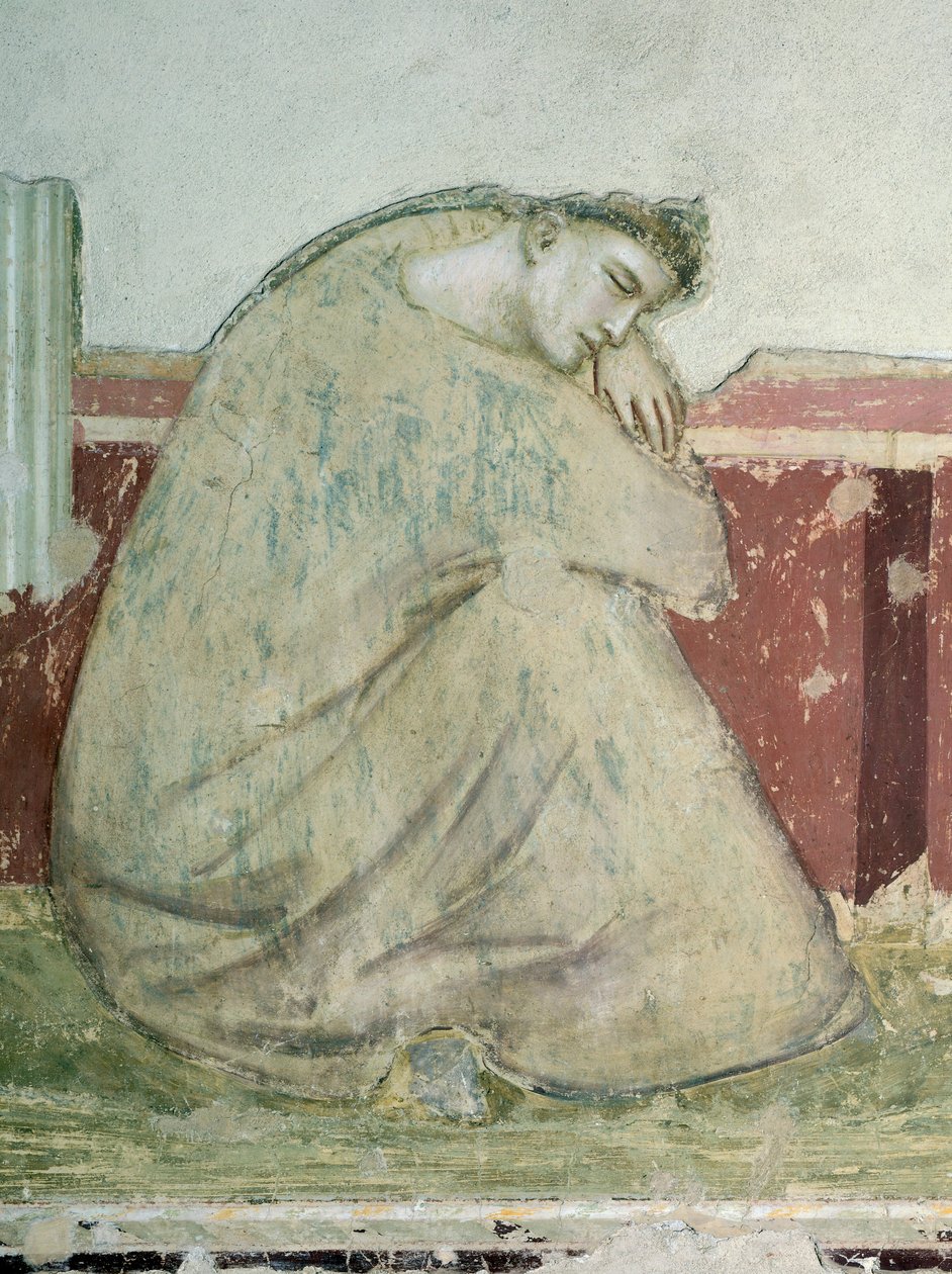 Skt. Frans til Skt. Antonius, af Giotto (1267-1337), fresco, detalje, basilikaen Santa Croce, Bardi Chapel, Firenze, 1325-1330 af Giotto (c.1266 1337)
