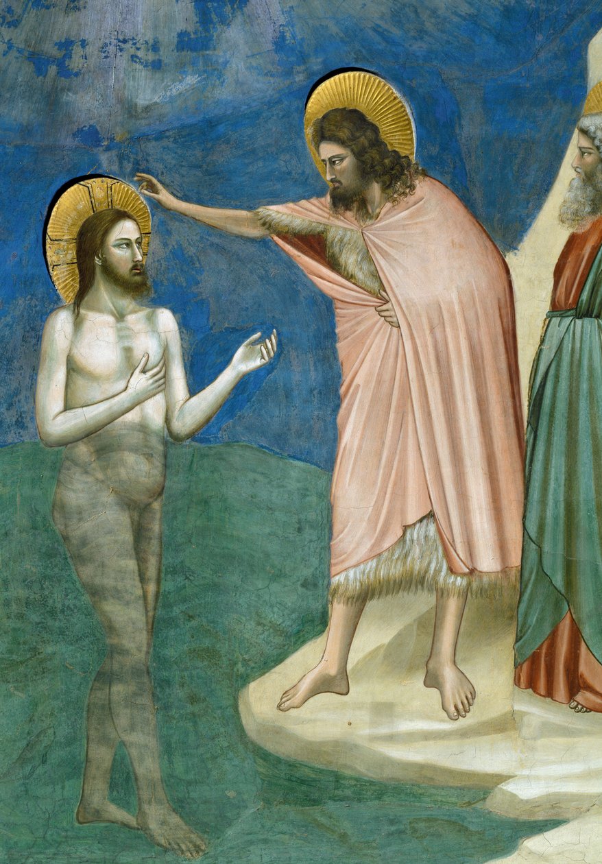 Kristi dåb, detalje fra Kristi liv og lidenskab, af Giotto af Giotto (c.1266 1337)