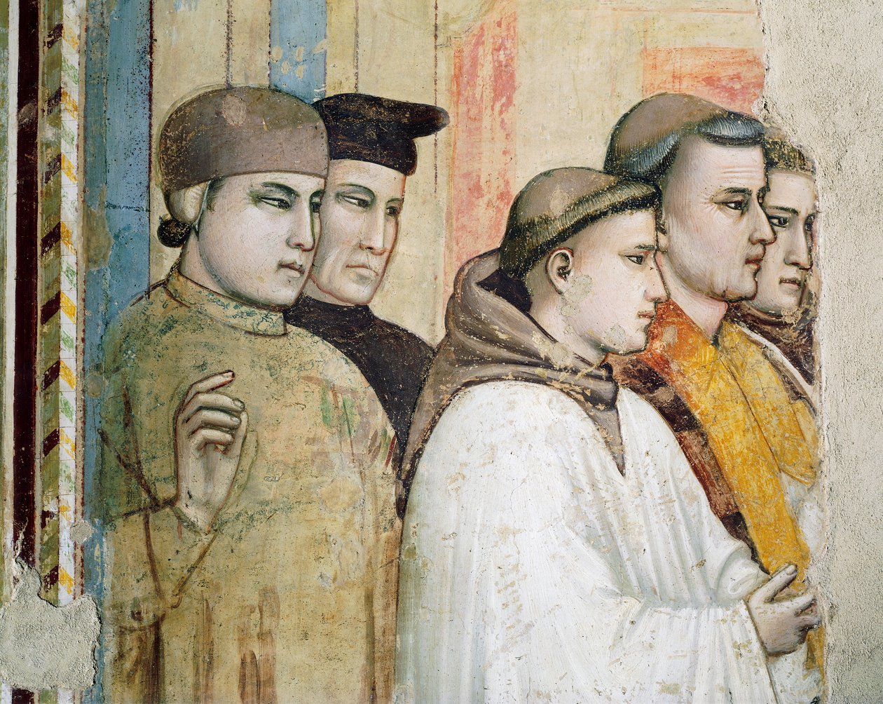 Italien, Firenze, Basilica of Holy Cross, Bardi Chapel, St Francis Død af Giotto (c.1266 1337)