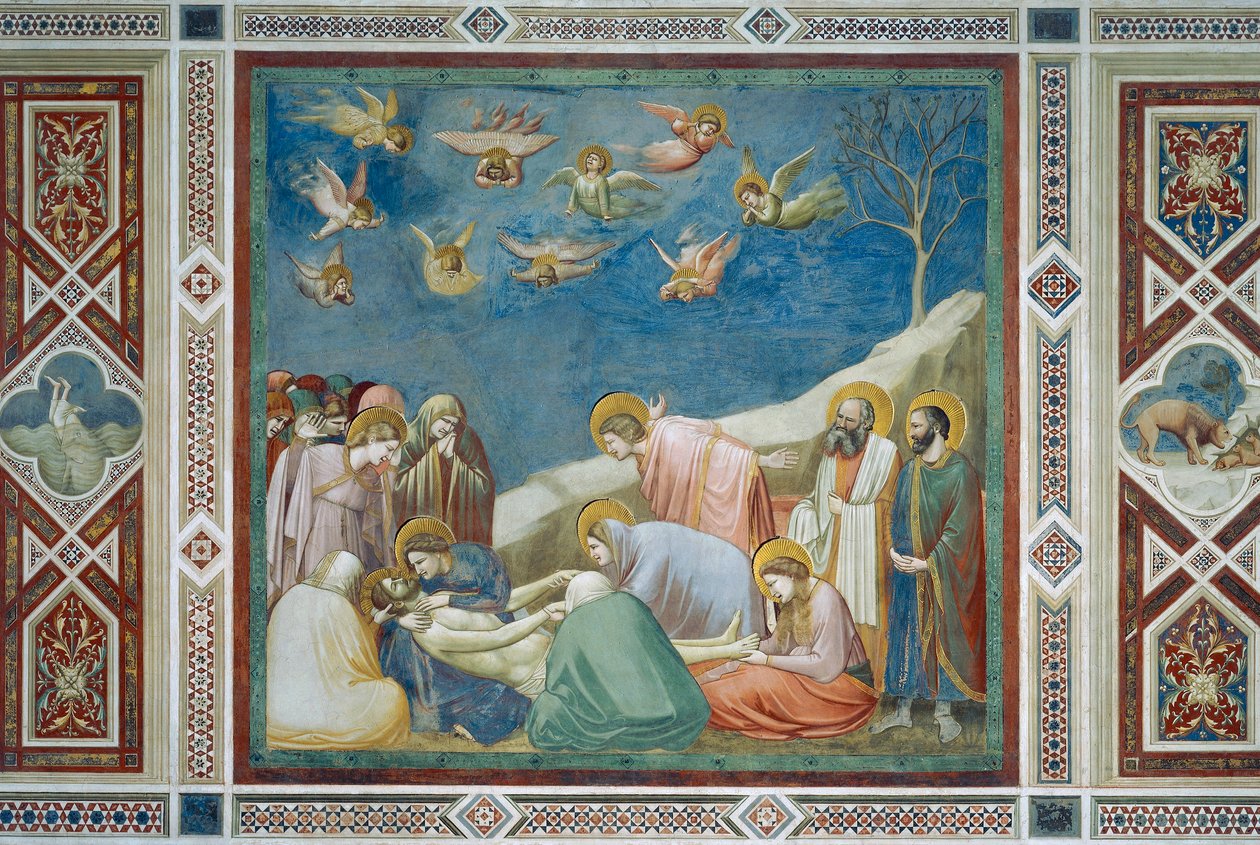 Klagesang over den døde Kristus, detalje fra Kristi liv og lidenskab af Giotto (c.1266 1337)