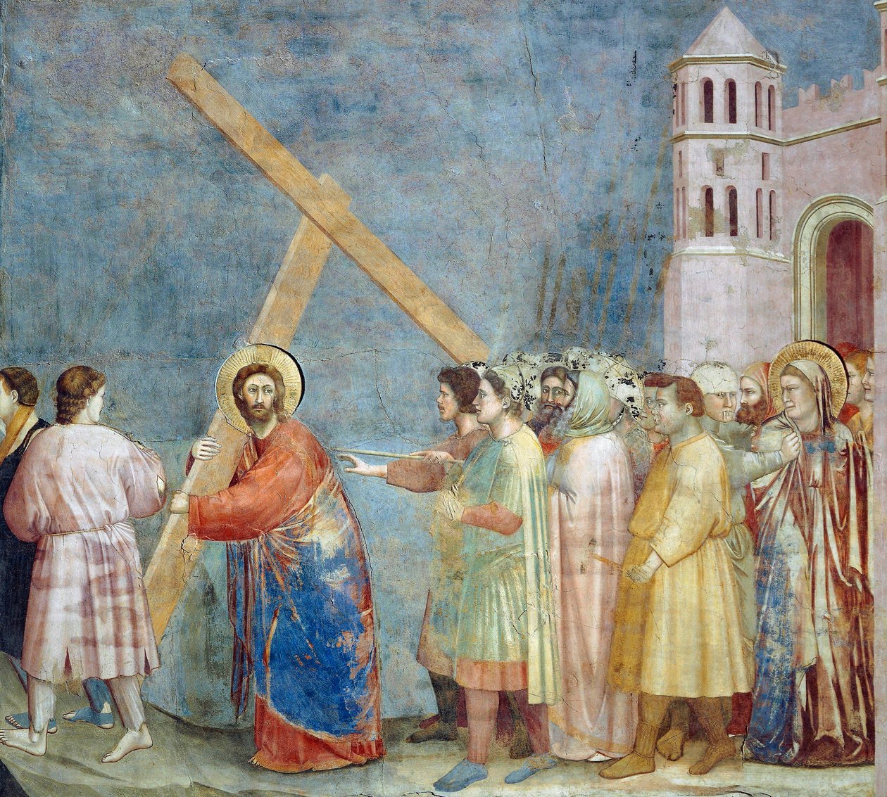 Vejen til Golgata, detalje fra Kristi liv og lidenskab, af Giotto af Giotto (c.1266 1337)