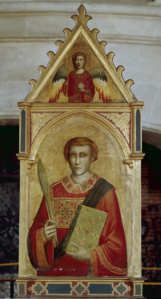 Saint Laurent (San Lorenzo) - Olie på træ af Giotto (c.1266 1337)