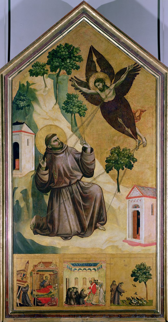 St. Francis modtager Stigmata, ca. 1295-1300 (tempera på panel) af Giotto (c.1266 1337)