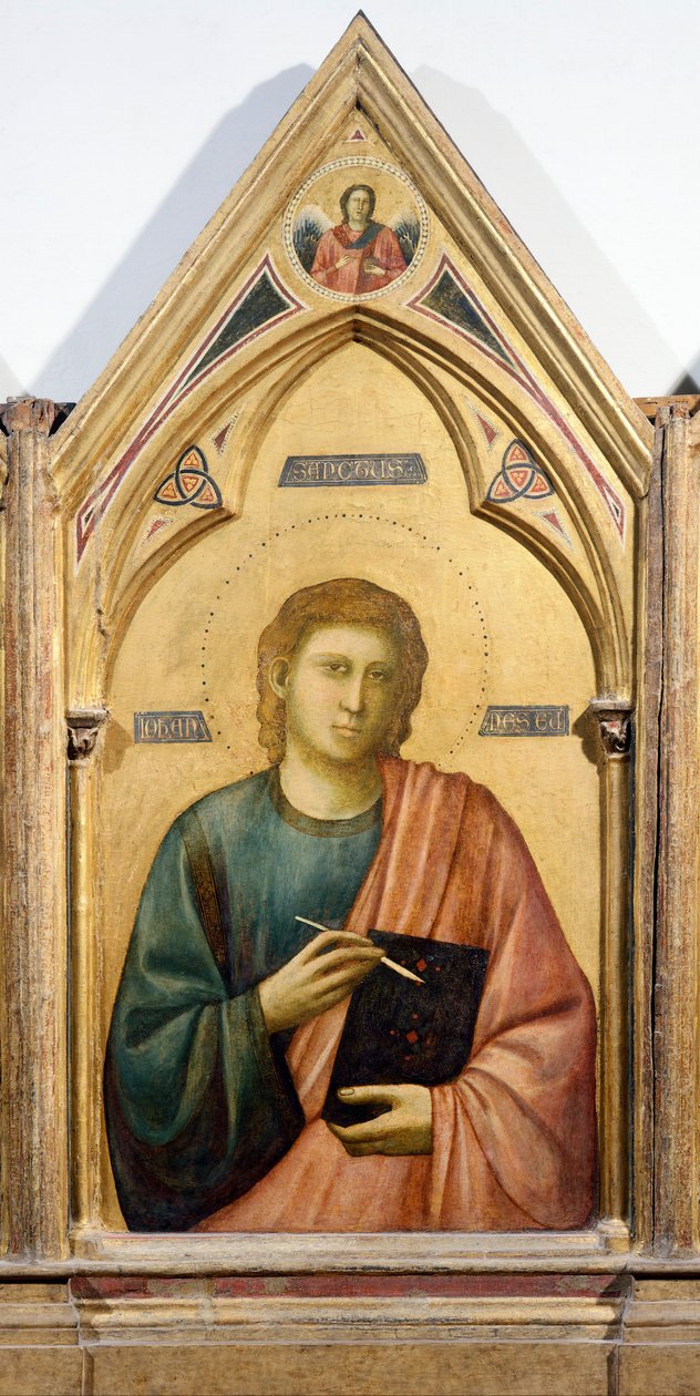 St John Evangelist, detalje fra Badia Polyptykon, ca. 1300, af Giotto (1267-1337), tempera på panel, 91x334 cm af Giotto (c.1266 1337)