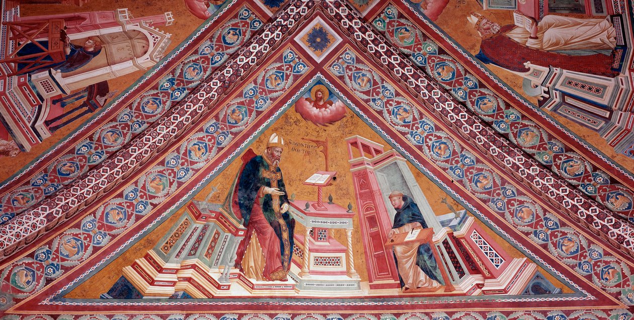 Kirkens læger: Sankt Augustin af Hippo (fresco af Giotto (c.1266 1337)