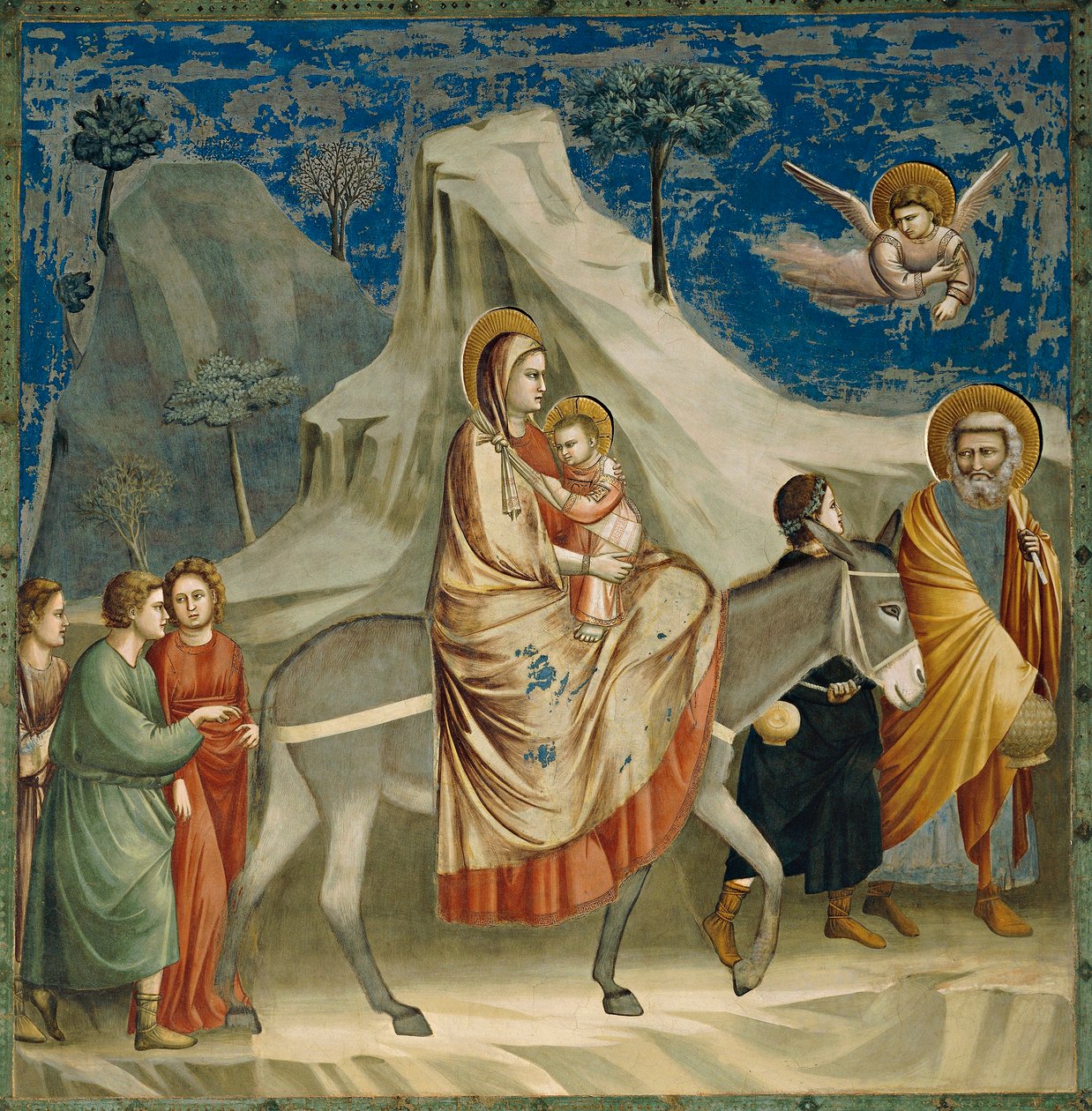 Flugten til Egypten, detalje fra Kristi liv og lidenskab af Giotto (c.1266 1337)