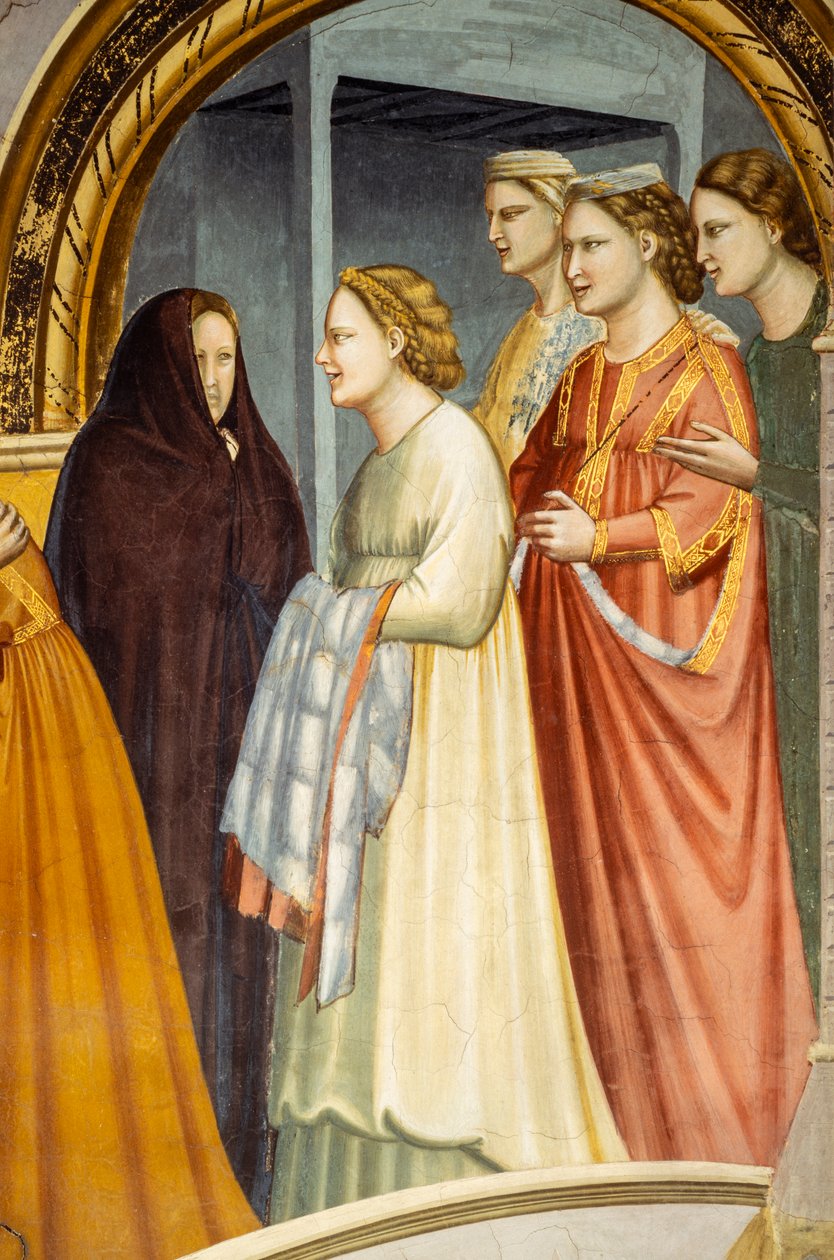 Mødet ved den gyldne port, ca. 1305 (fresko) Port i Jerusalem, detalje, ca. 1305 (fresko) af Giotto (c.1266 1337)