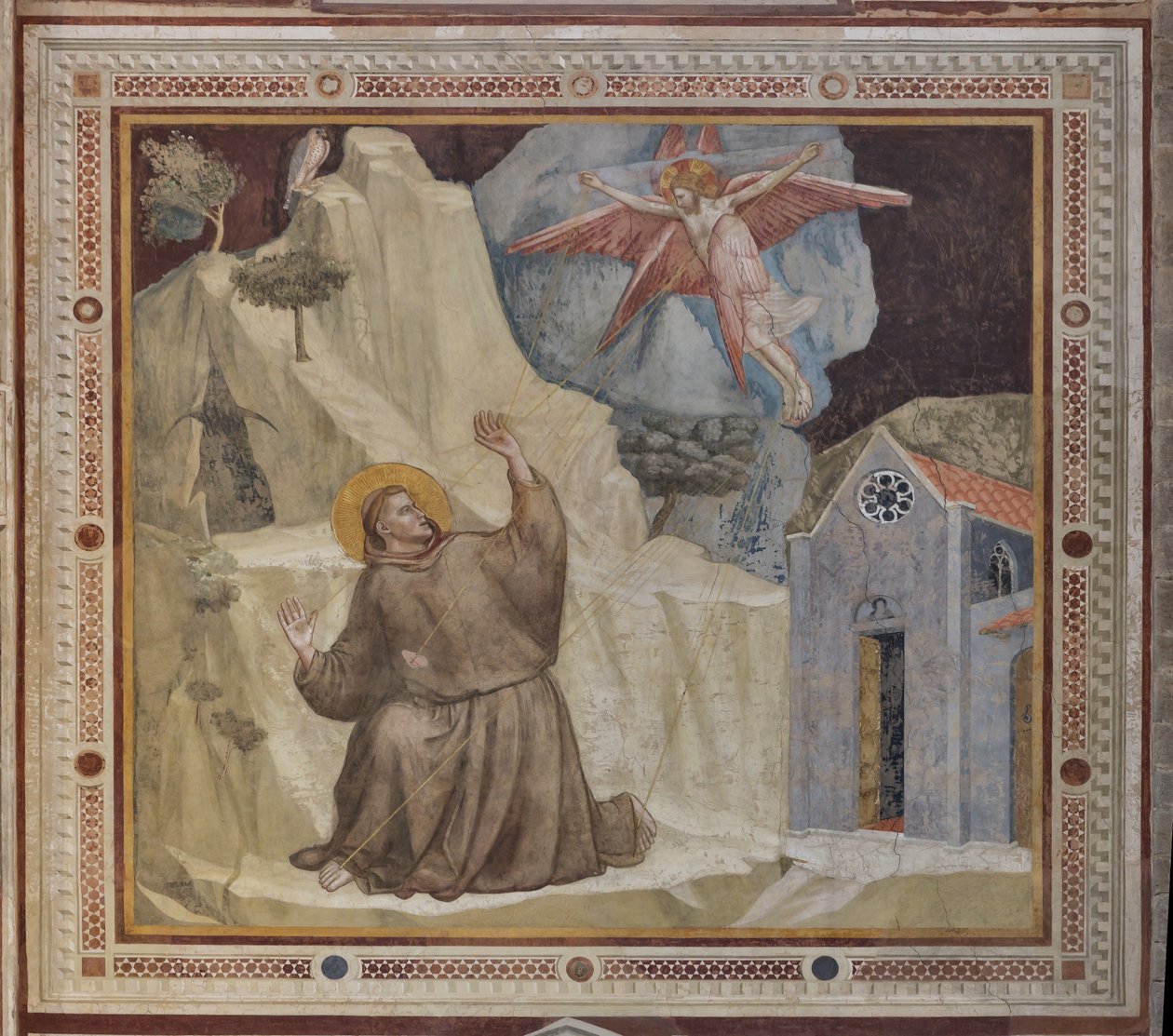 Tværarm, ydre del af Bardi-kapellet: St. Francis og Stigmata af Giotto (c.1266 1337)